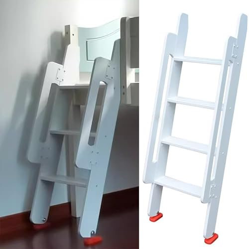 Escalera Para Literas Escalera De Repuesto Para Loft/dormitorio/camas Para Niños, Madera Blanca, Escalera Lateral Para Autocaravana, Literas Dobles Con Banda De Rodadura Ancha Y Soportes ( Color : Whi