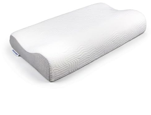BSKFAMII Konturkudde i minnesskum för sängsömn, ergonomisk nackkudde för nack- och axelsmärtlindring, ortopediskt nackstödskudde för de som sover på sidan och magen – queen size