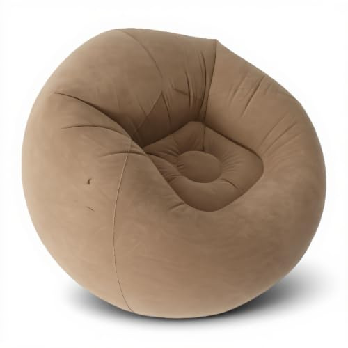 Jectse Sillón Inflable, 75x75x45CM, Capacidad de Carga de 80 Kg, Cómoda Silla Plegable con Diseño Ergonómico, Material Flocado Suave, para Sala de Estar, Dormitorio, Sala de Juegos