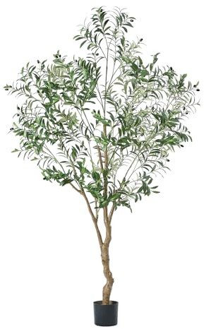MYELLU 210cm Olivo Artificial - Árbol Decorativo con 2000 Hojas para Salón/Oficina