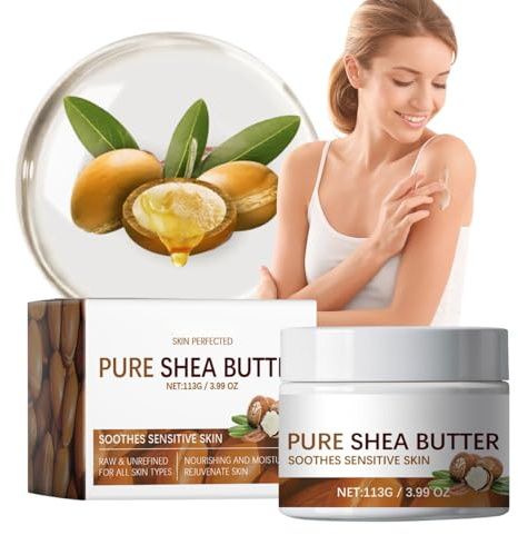 100% Organic Shea Butter - Body Cream for Women - Body Butter Pure Natural Unrefined Shea Butter Raw Organic - Body Moisturiser for Hydrating & Nourishing - Soften & Smooth Skin Body Butter