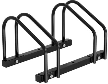 Joparri Râtelier Support pour 2 Vélos - Largeur de Pneu 35-55 mm, Béquille VTT Multiple, H x l x P : 26 x 41 x 32 cm, Noir