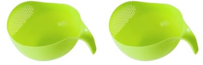 Set di 2 scodelle per il riso per pulire il cibo, utensili da cucina universali professionali per la cucina, cestelli filtranti in rete, filtro per lavaggio e colino, verde