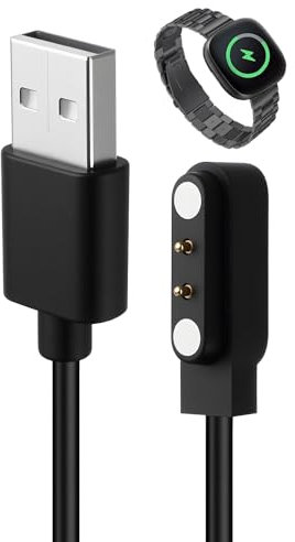 Cargador para Reloj Inteligente, Cable USB de 2 Pines y 4 mm de Carga Magnética, Cargador Universal para Smartwatches Adecuado para Rastreadores de Actividad Física y Otros Dispositivos Portátiles
