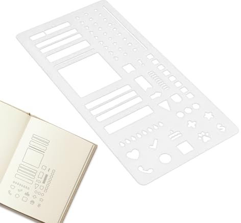 Pochoir de calendrier de planificateur : accessoires de dessin pour lettres, bannières, timbres de des habitudes, listes de signets, travaux manuels, planification,