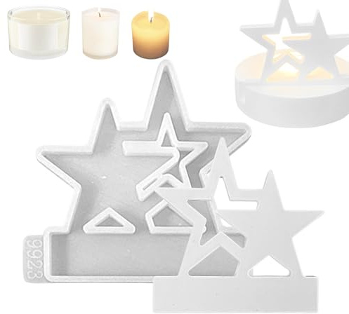 double star silicone mold, resin candle holder molds, craft candlestick making supplies | DIY handmade craft, creative silicone molding, vel mold