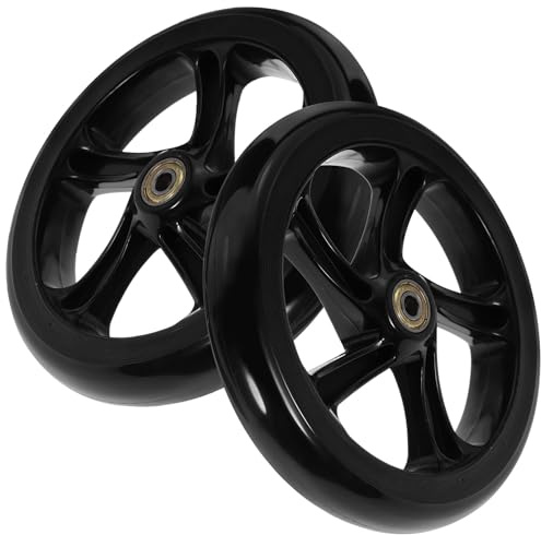 BRIGHTFUFU Ruedas de Poliuretano para Scooter 175mm Resistentes al Desgaste y Rodadura Cómoda para Patinetes y Sillas de Ruedas 2 Piezas