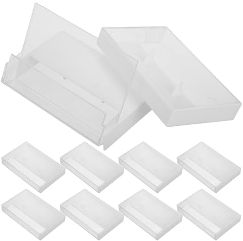 KICHOUSE Raccoglitore Vinili Vintage 10 Pezzi Scatola di Cassette di Plastica Design Retrò, Multifunzionale e Esterno Liscio per Soluzione di Archiviazione Audio