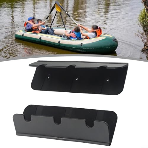 2 ganchos funcionales para asiento de barco para botes de pesca inflables, kayaks, yates y para botes de costilla con construcción de PVC adecuados para aplicaciones marinas (negro)