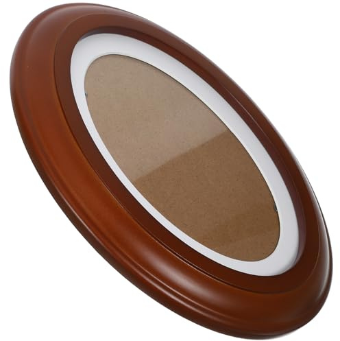 Generico Cornice Ovale in Legno per Foto da Parete Protezione Foto, Design Elegante e Vintage, per Decorazione Muro Soggiorno o Camera da Letto