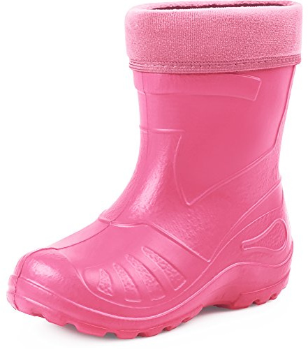 Ladeheid Stivali di gomma per bambini, leggeri e impermeabili, impermeabili Eva Thermo Stivali da pioggia in gomma foderati KL050, rosa chiaro, 35 EU