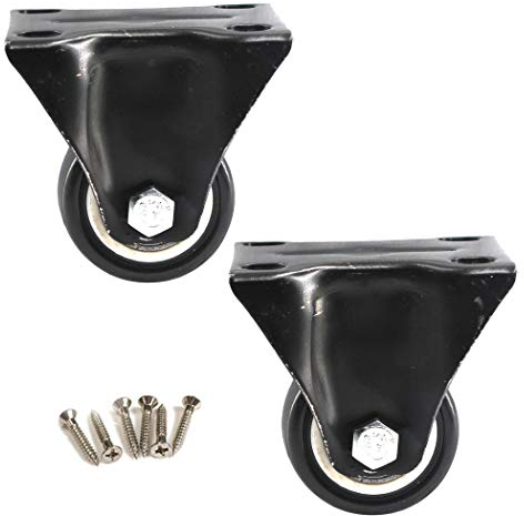 Ruedas fijas de poliuretano resistentes de 5 cm para muebles, con capacidad de carga de 70 kg para cada rueda (paquete de 2)