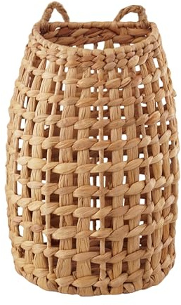 Woven Water Hyacinth Hanging Basket Door Hanging Basket Wall for Home Garden Farmhouse (Water Hyacinth)