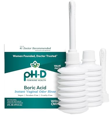 pH-D Feminine Health Support - Instant Odor Rinse with Boric Acid for Vaginal Odor - Vegan, Paraben-Free, Cruelty-Free, 6 Fl Oz Total, (3 Fl Oz, Pack of 2)