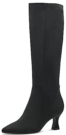 MARCO TOZZI Damen Hohe Stiefel mit Absatz Spitz Elegant, Schwarz (Black), 37 EU