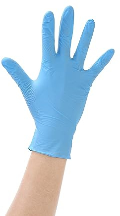 Disposable Nitrile Examination PF Gloves, Premium |Medical |Industrial |Hair, Beauty |Food |Cleaning |1 Box of 100 Gloves (Blue, MEDIUM)