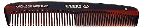 Speert #8 Acetate Tortoise Hairdressing Comb Men Women Thick Thin Curly Straight Hair Slick Styling Handmade in Switzerland