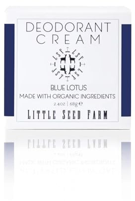 Little Seed Farm All Natural Deodorant Cream - Blue Lotus - Aluminum Free Deodorant for Women or Men, Net Wt. 2.4oz | 68g