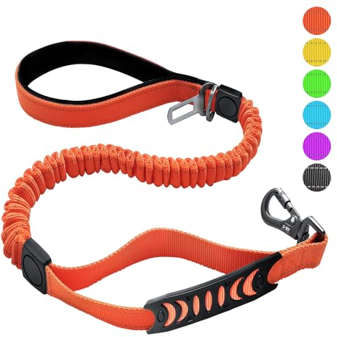 EXTFANS Hunde Sicherheitsgurt für Auto (Orange(100-150cm))