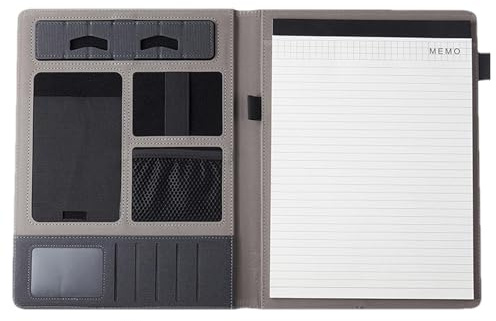 GkgWuxf Carpeta de piel sintética, organizador de documentos de conferencia, bloc de notas incluido, funda de piel sintética para tableta, suministros de negocios y tarjetas, conferencias