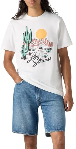Levi's Uomo T-Shirt Graphic Crewneck Tee in Cotone con Stampa, Bianco (Heritage Americana D), M