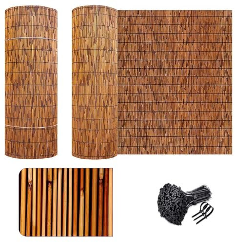 Balkon Sichtschutz Bambus Bambusmatte Sichtschutz Natürlicher Schilfrohr Balkonsichtschutz 90 Cm Hoch Sichtschutzmatte 120 Cm Hoch 180x600 200x600 90x400 Trennwand Balkon Bambuszaun Sichtschutzzaun