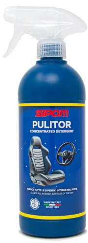 SIPOM PULITOR Detergente Interni Auto Spray Concentrato | Sgrassatore Universale Professionale per Sedili, Pelle, Plastiche, Cruscotti | Effetto Antistatico e Lucidante | 500 ml | Made in Italy