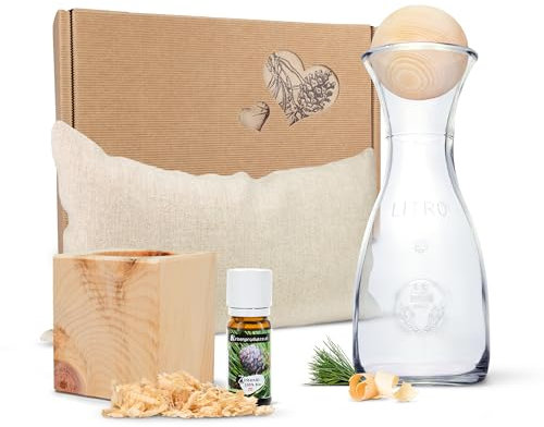 ZirbenErlebnis Geschenksbox Nr.3: Bio-Zirbenkissen mit Zirbenwürfel-Set und Zirbenkugel-Set