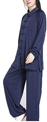 fwadu Tai Chi Anzug Damen Umweltfreundlich Atmungsaktiv Tai Chi Uniform Kung Fu Anzug Chinesische Traditionelle Kampfsport Anzug,Blue-XL