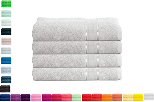 Mixibaby 4er Duschtuchset Duschtuch Duschtücher 70cm x 140cm Frottee 100% Baumwolle 500g, Farbe:Grau