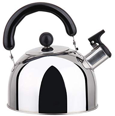 Stainless Steel Stovetop Whistling Tea Classic Teapot with Ergonomic Handle, Works on Induction Cooktops 2 Liter 2404
