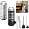 XMTECH Juego de accesorios para chimenea (5 piezas, incluye escoba, pala, atizador, pinzas y soporte)