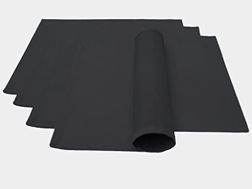 Lemos Home Hochwertiges Platzset Platzdeckchen 4 Stück aus 100% Baumwolle Kollektion Konzept, Farbe & Größe wählbar (Platzset 4er Set - 46x36cm, Anthrazit)