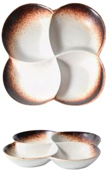 Placas de fondue 4 piezas conjunto Cerámica colorida, rectángulo 22 cm / 8.6 pulgadas