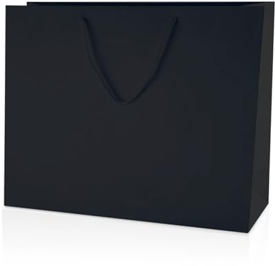 Thepaperbagstore 10× Black Large Matt Gift Bags 40×30×13cm – 250 gsm Boutique Paper Bags with Rope Handles & Reinforced Base – Ideal for Gifts, Weddings, Retail & Corporate Use