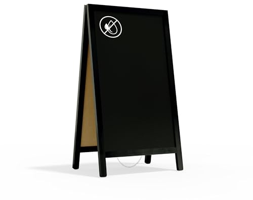 ALLboards Pavement Chalkboard Black with Varnished Black Frame 78×44 cm A Board Pavement Sign