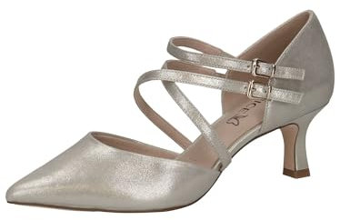 CAPRICE Damen Pumps aus Leder Spitz, Gold (Champagne), 37.5 EU