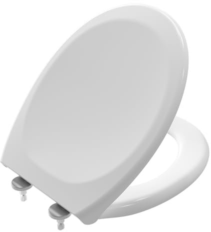DERW Toilet Seat, Premium Thermoplastic Soft Close Toilet Seat, Anti-Aging, Quick Release, Easy Clean and Install with Alignment Guide, Durable and Quiet, Fits O-Shaped Toilets for Enhanced Comfort