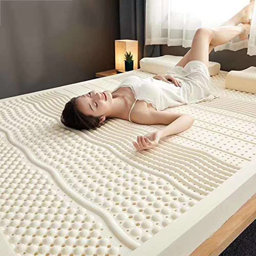Materasso in lattice naturale al 100%, 90 x 200 cm, morbido e confortevole, traspirante, con pori a nido d'ape, resistente alla compressione, in gomma naturale ecologica, ideale per la qualità del