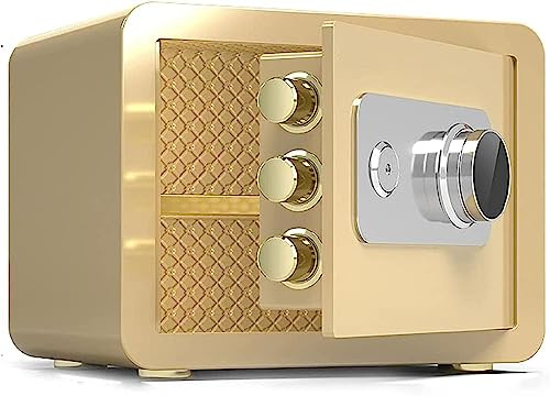 RLKHXBS Caja Fuerte y de Seguridad, Digital, Teclado electrónico programable, para el hogar, Oficina, Hotel, Negocios, joyería, Uso en Efectivo, Almacenamiento,Gold-30cm