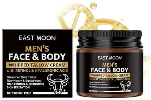 Baume hydratant pour homme Wrinkle Defense Tallow Balm – Crème hydratante quotidienne pour homme à absorption rapide pour homme, crème de nuit et de jour hydratante pour homme, pour le visage, le