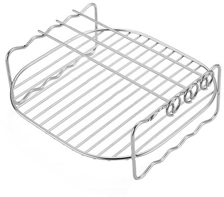 Accesorios Para Freidora De Aire: Cesta Para Brochetas De 6, 7 Y 8 Pulgadas, Rejilla Para Parrilla De Acero Inoxidable, Soporte De Cocina Multiusos | Brochetas Crujientes Para , Verduras, Carne, M
