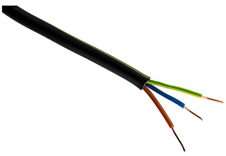 Zenitech - Cable De Alimentación Eléctrica U-1000 R2V 3G2,5mm² - Ideal Para Uso Interior O Exterior - Cubierta PVC Robusta - Protección Fiable - Negro - 5m