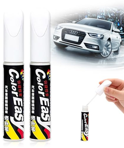 MagiSel Penna Ritocco Carrozzeria, Pennarello Copri Graffi Auto, Penna per Ritocco Auto, Rimuovi Graffi Auto, Penna per Riparazione Graffi Auto,Vernice per Ritocco di Auto, 2 Pezzi, bianco