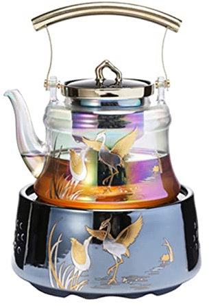 Set di tetrelletteri per stufa in ceramica in vetro elettrico in vetro, distributori di acqua calda per vetro da cucina addensato ad ispessibilità della casa grande capacità di grande capacità da 900