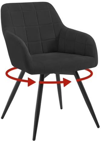 WOLTU Svängbara stolar, i sammet, svart