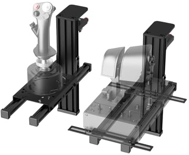Paquete de 2 soportes de escritorio de metal para Flight Sim Hotas compatibles con Logitech X56/X52/X52 Pro, Thrustmaster Hotas Warthog/T.16000M/T-Flight Hotas 4/X, SimTask Farmstick, Sol-R2/Sol-R1