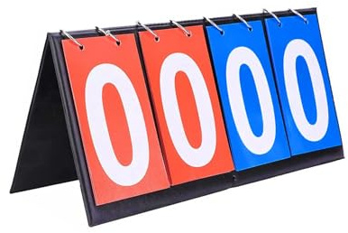 OYUUJII Scoreboard,4 Digit Flip Scoreboard Pool Scoreboards Fold Sports TableTop Flipper Numbers Slot Multi Portable Board Numbers for Table Tennis Badminton Volleyball Football Basketball Sports