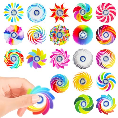 QminTouyzs 20 Pack Colorful Fidget Spinners for Adult, Sensory Fidget for ADHD and Anxiety, Party Favors and Classroom Rewards, Assorted Random Styles