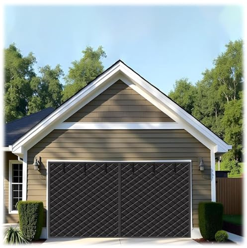 Magnetisk Isoleringsgardin för Garageportar för Vinterbruk Skärm för Garageportar Termiska Skydd Vattentäta Oxford Vindskyddade, Ljudisolerade, Energibesparande(Svart,W320xH210cm)